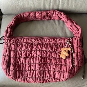 Quilted Maroon Medium Tote